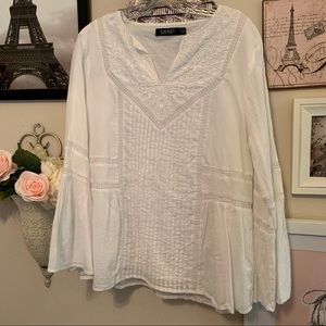 LAUREN|Ralph Lauren white long sleeve.